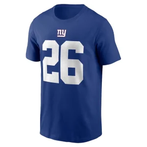 Saquon barkley new york giants nike player name number t shirt Royal M