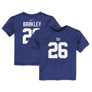 Saquon barkley new york giants nike toddler player name number t shirt Royal