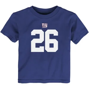 Saquon barkley new york giants nike toddler player name number t shirt Royal 3T