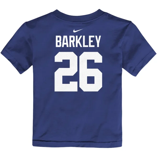 Saquon barkley new york giants nike toddler player name number t shirt Royal 4T