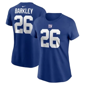 Saquon barkley new york giants nike womens player name number t shirt Royal