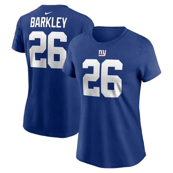 Saquon barkley new york giants nike womens player name number t shirt Royal