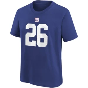 Saquon barkley new york giants nike youth player name number t shirt Royal 56