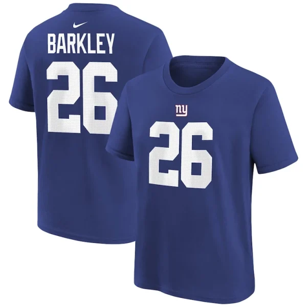 Saquon barkley new york giants nike youth player name number t shirt Royal