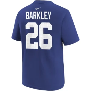Saquon barkley new york giants nike youth player name number t shirt Royal 7