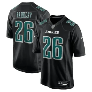 Saquon barkley philadelphia eagles nike fashion game jersey Carbon black