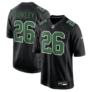 Saquon barkley philadelphia eagles nike fashion game jersey Carbon blackkelly green