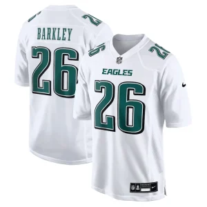Saquon barkley philadelphia eagles nike fashion game jersey Tundra white