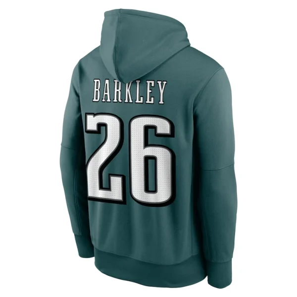 Saquon barkley philadelphia eagles nike player name number performance pullover hoodie Midnight green L