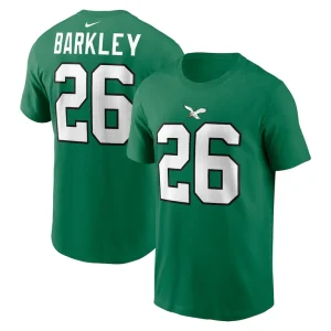 Saquon barkley philadelphia eagles nike player name number t shirt Kelly green