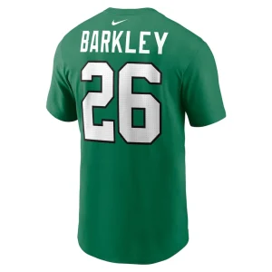Saquon barkley philadelphia eagles nike player name number t shirt Kelly green L