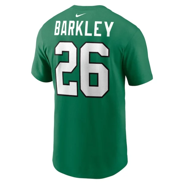 Saquon barkley philadelphia eagles nike player name number t shirt Kelly green L
