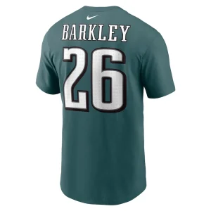 Saquon barkley philadelphia eagles nike player name number t shirt Midnight green L