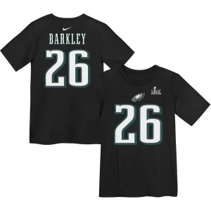 Saquon barkley philadelphia eagles nike preschool super bowl lix name number t shirt Black