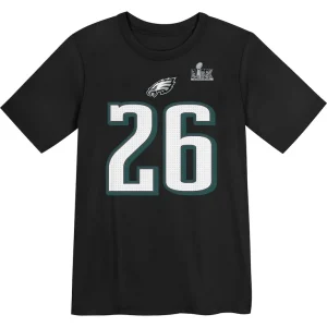 Saquon barkley philadelphia eagles nike preschool super bowl lix name number t shirt Black 56