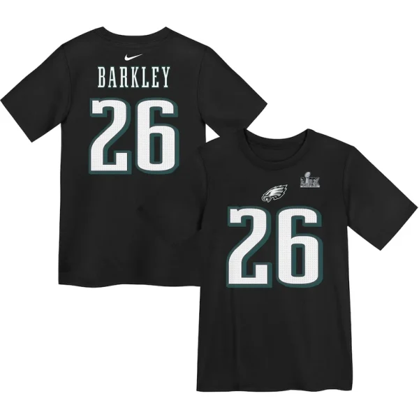 Saquon barkley philadelphia eagles nike preschool super bowl lix name number t shirt Black