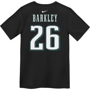 Saquon barkley philadelphia eagles nike preschool super bowl lix name number t shirt Black 7