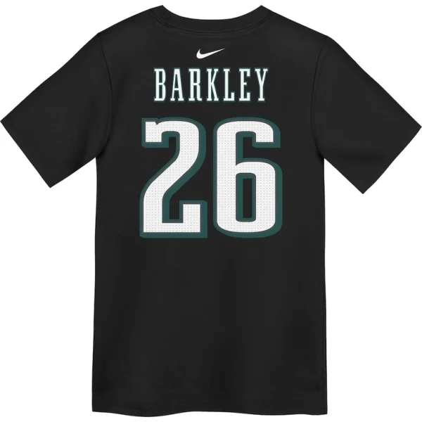 Saquon barkley philadelphia eagles nike preschool super bowl lix name number t shirt Black 7