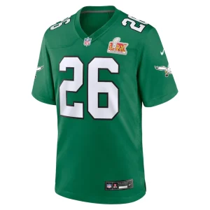 Saquon barkley philadelphia eagles nike super bowl lix 2nd alternate game jersey Kelly green M