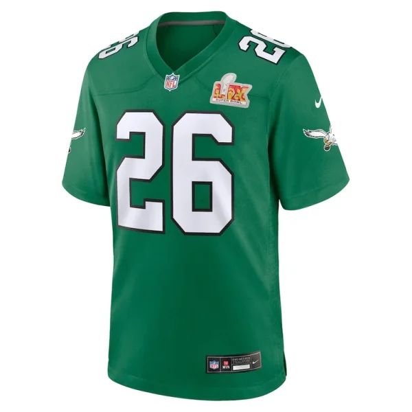 Saquon barkley philadelphia eagles nike super bowl lix 2nd alternate game jersey Kelly green M