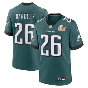 Saquon barkley philadelphia eagles nike super bowl lix game player jersey Midnight green