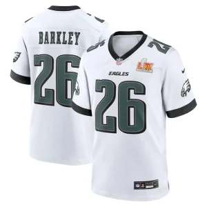 Saquon barkley philadelphia eagles nike super bowl lix game player jersey White