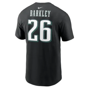 Saquon barkley philadelphia eagles nike super bowl lix name number t shirt Black L