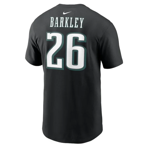 Saquon barkley philadelphia eagles nike super bowl lix name number t shirt Black L