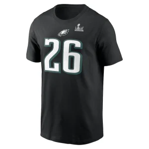 Saquon barkley philadelphia eagles nike super bowl lix name number t shirt Black M