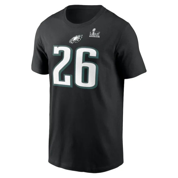 Saquon barkley philadelphia eagles nike super bowl lix name number t shirt Black M