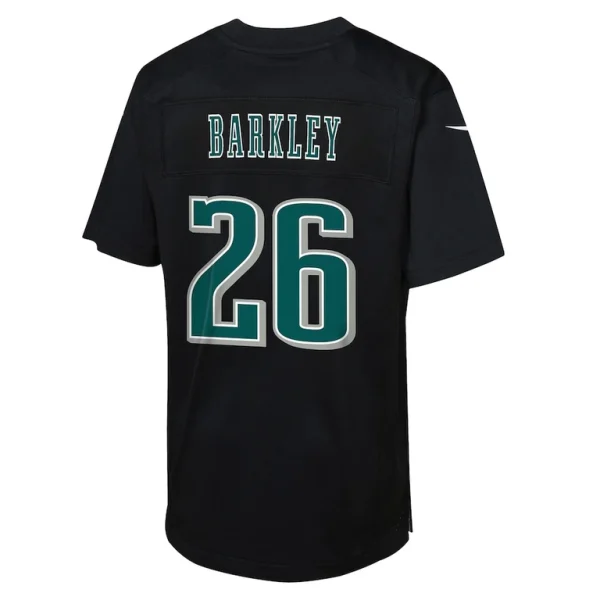 Saquon barkley philadelphia eagles nike toddler super bowl lix patch fashion game player jersey Carbon black 4T