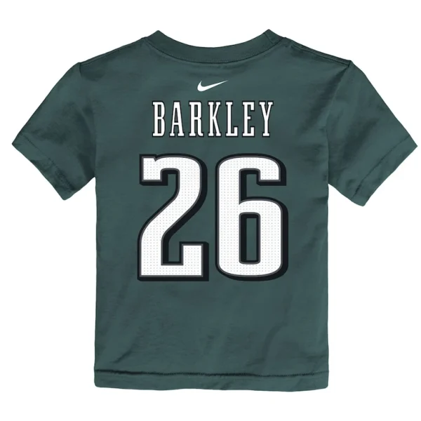 Saquon barkley philadelphia eagles nike toddler super bowl lix player name number t shirt Midnight green 4T