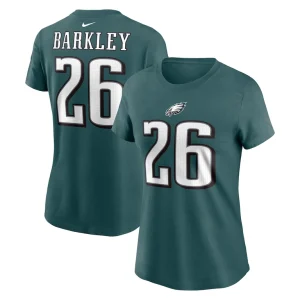 Saquon barkley philadelphia eagles nike womens player name number t shirt Midnight green