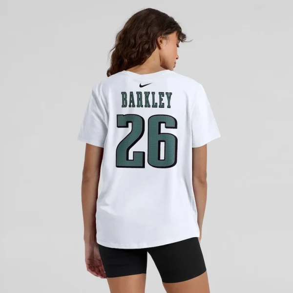 Saquon barkley philadelphia eagles nike womens player name number t shirt White 2XL