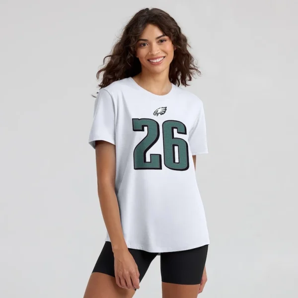 Saquon barkley philadelphia eagles nike womens player name number t shirt White XL