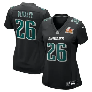 Saquon barkley philadelphia eagles nike womens super bowl lix fashion game player jersey Carbon black