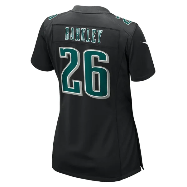 Saquon barkley philadelphia eagles nike womens super bowl lix fashion game player jersey Carbon black L