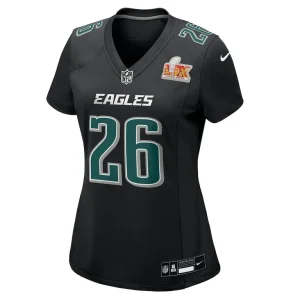 Saquon barkley philadelphia eagles nike womens super bowl lix fashion game player jersey Carbon black M