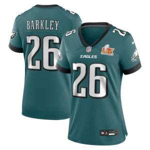 Saquon barkley philadelphia eagles nike womens super bowl lix game player jersey Midnight green