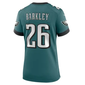 Saquon barkley philadelphia eagles nike womens super bowl lix game player jersey Midnight green L