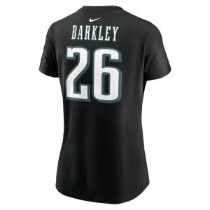 Saquon barkley philadelphia eagles nike womens super bowl lix name number t shirt Black L