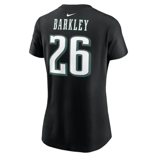 Saquon barkley philadelphia eagles nike womens super bowl lix name number t shirt Black L