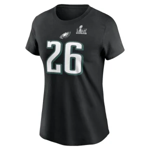 Saquon barkley philadelphia eagles nike womens super bowl lix name number t shirt Black M