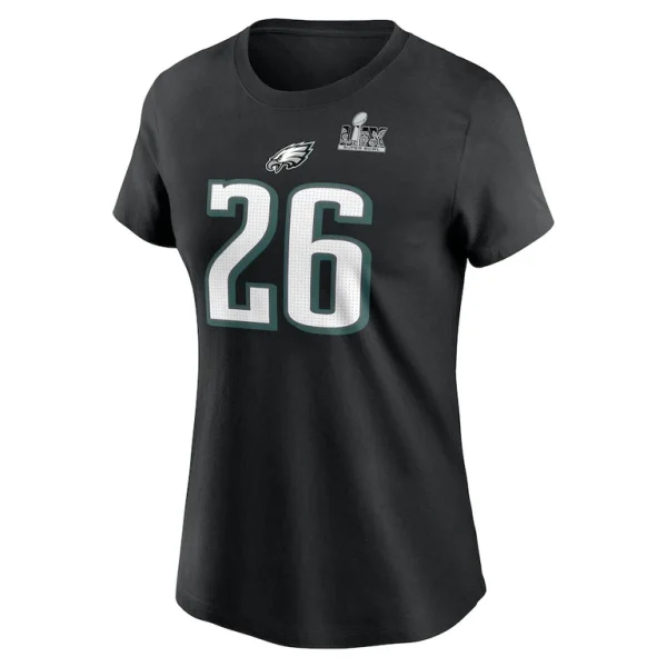 Saquon barkley philadelphia eagles nike womens super bowl lix name number t shirt Black M