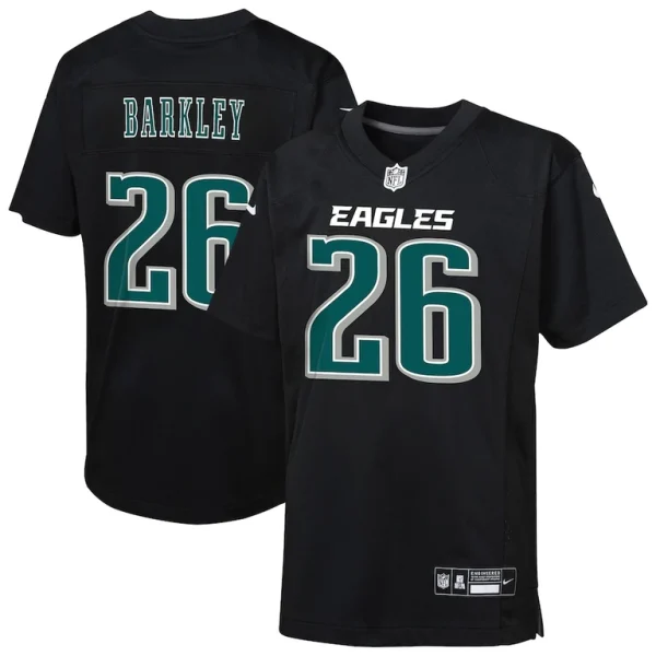 Saquon barkley philadelphia eagles nike youth fashion game jersey Carbon black