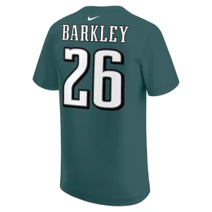 Saquon barkley philadelphia eagles nike youth player name number t shirt Midnight green Yth L