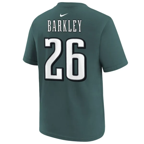 Saquon barkley philadelphia eagles nike youth super bowl lix player name number t shirt Midnight green Yth L