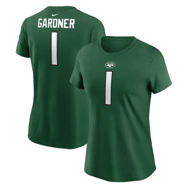 Sauce gardner new york jets nike womens player name number t shirt Green