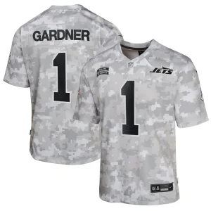 Sauce gardner new york jets nike youth 2024 salute to service game jersey Arctic camo