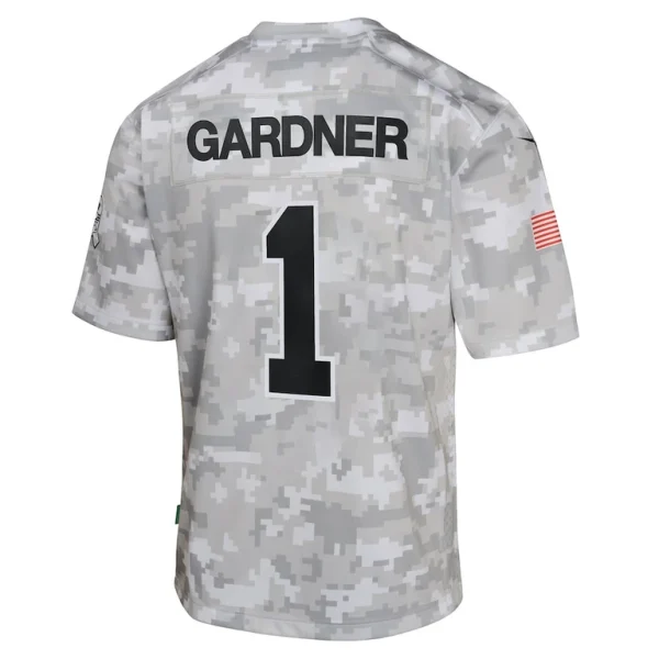 Sauce gardner new york jets nike youth 2024 salute to service game jersey Arctic camo Yth L